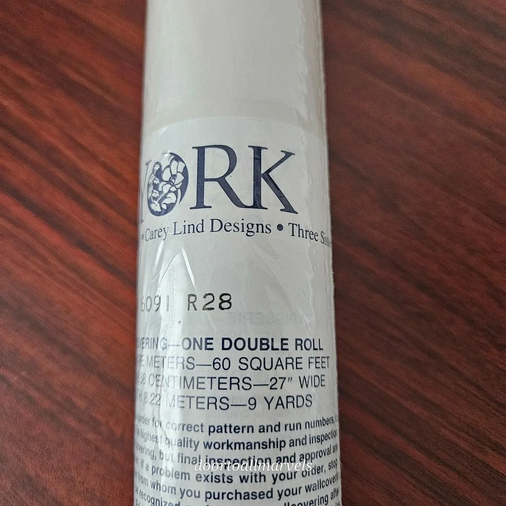 York Wallpaper Ivory Satin Stripe Double Roll Carey Lind BW 6091 R 28 (3) NEW